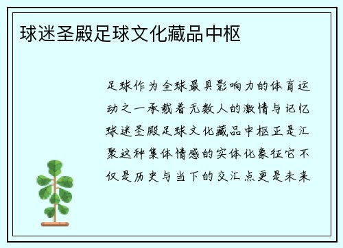 球迷圣殿足球文化藏品中枢